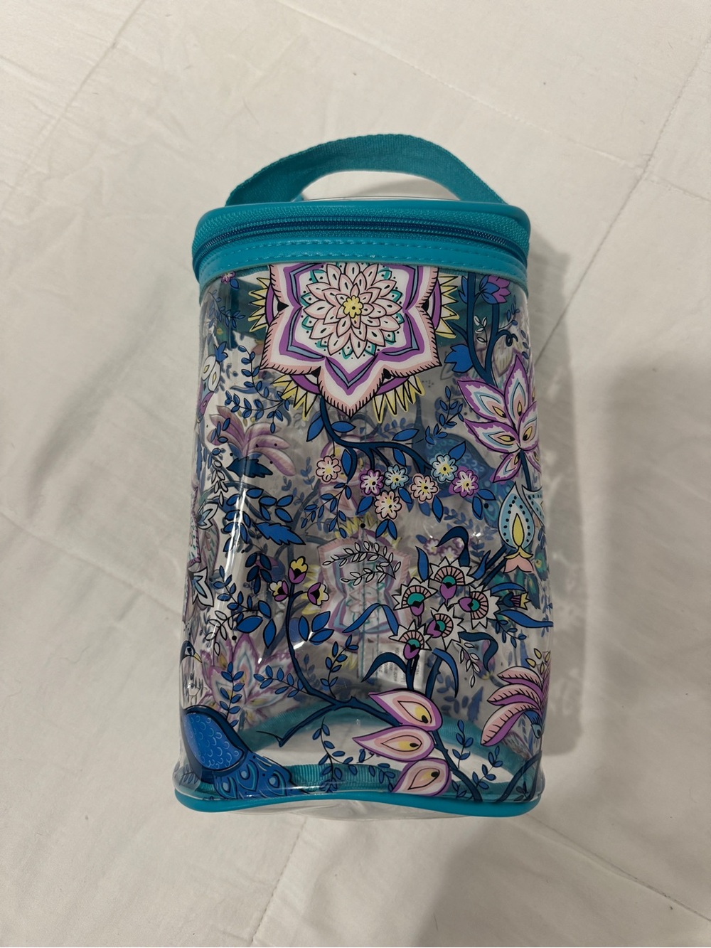 Vera Bradley Teal Floral Clear Travel Case